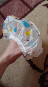 Аксесуари та комплектуючі Аксессуары и комплектующие ^/--/^ Шапочка для душа Полиэтиленовая  с резинкой многоразовая новая ^_^^^ Шапочка для душа Поліетиленова з гумкою багаторазова нова - фото фото фото