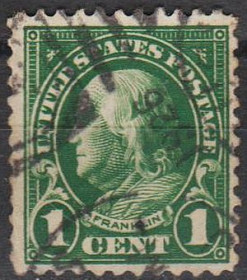 Північна Америка Северная Америка ^/--/^ 1923 - США - Стандарт - Франклін 1 Mi.260 _гаш ^_^^^ 1923 — США — Стандарт — Франклин 1 Mi.260 - фото фото фото