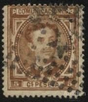 Іспанія Испания ^/--/^ Испания 1876 /--/ г. № 155 гашенная ^_^^^ Іспанія 1876 р. No 155 гашена - фото фото фото