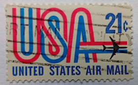 Північна Америка Северная Америка ^/--/^ США 1971 Авиапочта, 21 /--/ с, гашеная ^_^^^ США 1971 Авіапошта, 21 /--/ с, гашена - фото фото фото