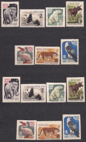 СРСР - СССР - ^/--/^ СССР**,1964 /--/ г., фауна, к столетию Московского зоопарка ^_^^^ СРСР**, 1964 /--/ р., фауна, до сторіччя Московського зоопарку - фото фото фото