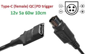 Інше Другое ^/--/^ Переходник на 12 /--/ v (max 5 /--/ a, 60 /--/ w) 4 /--/ pin RP (Kycon) 8-10 /--/ cm з USB Type-C (Female) Quick Charge Power Deli - фото фото фото
