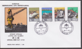 Мальта Мальта ^/--/^ Мальта 1982 КОРАБЛЕСТРОЕНИЕ КОРАБЛИ БАРЖИ ПАРОМЫ МОРСКОЙ ТРАНСПОРТ ФЛОТ РЕМОНТ ВЕРФИ КПД Mi.655-658 ^_^^^ Мальта 1982 КОРАБЛІ БАРЖІ ПАРОМИ МОРСЬКИЙ ТРАНСПОРТ ФЛОТ РЕМОНТ ВЕРФІ КПД Mi.655-658 - фото фото фото