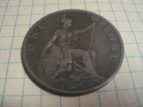 Вікторія ( - ) Виктория ( - ) ^/--/^ 1 /--/ пені 1896 Англія ^_^^^ 1 /--/ пени 1896 Англия - фото фото фото