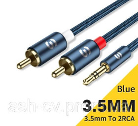 Кабелі, адаптери Кабели, адаптеры ^/--/^ Кабель Hi-End Essager RCA Audio Cable Stereo 3.5 /--/ mm to 2 /--/ RCA (5 метрів) ^_^^^ Кабель Hi-End Essager RCA Audio Cable Stereo 3.5 /--/ mm to 2 /--/ RCA (5 метров) - фото фото фото
