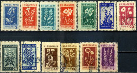 Флора Флора ^/--/^ Болгария. Цветы   (серия без 1 м.) 1953 г. ^_^^^ Болгарія. Квіти (серія без 1 м.) 1953 - фото фото фото