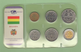 Болівія Боливия ^/--/^ Набор монет БОЛИВИЯ з серии Das Geld Der Welt блистер запайка пластик набір БОЛІВІЯ ^_^^^ Набор монет БОЛИВИЯ из серии Das Geld Der Welt блистер запайка пластик набор БОЛИВИЯ - фото фото фото