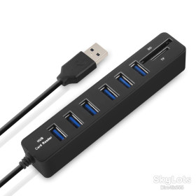 Концентратори, хаби Концентраторы, хабы ^/--/^ USB хаб 6 USB 3.0 картридер микро SD / TF ^_^^^ USB хаб 6 USB 3.0 картридер мікро SD / TF - фото фото фото