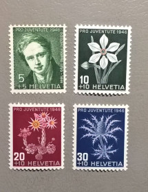 Флора Флора ^/--/^ Швейцария Личности Флора Цветы 1946 ^_^^^ Швейцарія Особистості Флора Квіти 1946 - фото фото фото