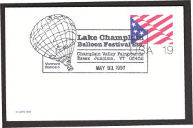 Америка Америка ^/--/^ США 1991 ВОЗДУШНЫЙ ШАР БАЛЛОН ПОЛЁТ ФЕСТИВАЛЬ LAKE CHAMPLAIN ВОЗДУХОПЛАВАНИЕ АВИАЦИЯ ТРАНСПОРТ ПК СГ ^_^^^ США 1991 р. Повітряний ШАР БАЛЛОН ПОЛІТ ФЕСТИВАЛЬ LAKE CHAMPLAIN ПОВІТРОПЛАВАННЯ АВІАЦІЯ ТРАНСПОРТ ПК СГ - фото фото фото