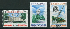 Освоєння космосу Освоение космоса ^/--/^ Барбадос Barbados Space 1967 Mi 271-273  Metereological Day MNH ^_^^^ Барбадос Barbados Space 1967 Mi 271-273 Metereological Day MNH - фото фото фото