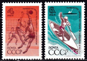 СРСР - СССР - ^/--/^ СССР 1969 спорт СК 3697-3698 MNH ^_^^^ СРСР 1969 спорт СК 3697-3698 MNH - фото фото фото