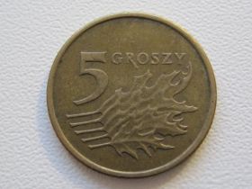 Сучасна (після ) Современная (после ) ^/--/^ Польша 5 грошей 2002 года 33544 ^_^^^ Польща 5 грошей 2002 року 33544 - фото фото фото