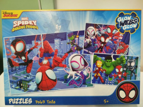Пазли, мозаїки Пазлы, мозаики ^/--/^ Пазли Marvel Spidey and His Amazing Friends 3 в 1  (3×63 елементи) ідеальний стан ^_^^^ Пазлы Marvel Spidey and His Amazing Friends 3 в 1 (3×63 элемента) идеальное состояние - фото фото фото