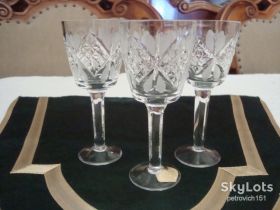 Кухонне начиння, посуд, столове срібло Кухонная утварь, посуда, столовое серебро ^/--/^ Красивые Рюмки Набор 3 шт Хрусталь СССР Новые №СТ /--/ 173 ^_^^^ Набір 3 шт Хрусталь СРСР Нові NoСТ /--/ 173 - фото фото фото