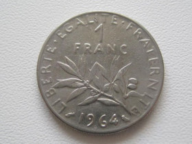 Франція Франция ^/--/^ Франция 1 франк 1964 года 32006 ^_^^^ Франція 1 франк 1964 32006 - фото фото фото