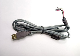 Інше Другое ^/--/^ Кабель USB для ремонту клавіатури, сірий,  шовковова оболонка, феррит ^_^^^ Кабель USB для ремонта клавиатуры, серый, шелковая оболочка, феррит - фото фото фото