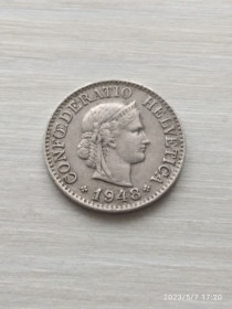 Швейцарія Швейцария ^/--/^ Швейцарія 10 раппен 1948 /--/ р. ^_^^^ Швейцария 10 раппен 1948 /--/ г. - фото фото фото