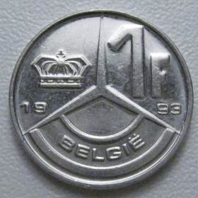 Бельгія Бельгия ^/--/^ Бельгія 1 франк 1993 року Belgie 42784 ^_^^^ Бельгия 1 франк 1993 года Belgie 42784 - фото фото фото