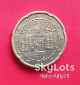 Австрія Австрия ^/--/^ Евро 2004 20 центов Австрия КМ-3086 ^_^^^ Євро 2002 20 центів Австрія - фото фото фото