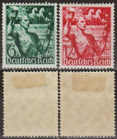 Третій Рейх (-) Третий Рейх (-) ^/--/^ 1938 - Рейх - 5 років правління Mi.660-61 * ^_^^^ 1938 - Рейх - 5 лет правления Mi.660-61* - фото фото фото