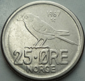 Норвегія Норвегия ^/--/^ Норвегия 25 эре 1967 фауна  зл/05 /--/ н /--/ 0 ^_^^^ Норвегія 25 ери 1967 фауна зл/05 /--/ н /--/ 0 - фото фото фото