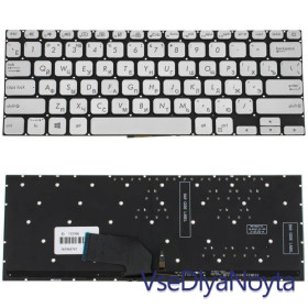 Клавіатури Клавиатуры ^/--/^ Клавиатура для ноутбука ASUS (X /--/ 330 series) rus, silver, без фрейма, подсветка клавиш ^_^^^ Клавіатура для ноутбука ASUS (X /--/ 330 series) rus, silver, без фрейму, підсвічування клавіш - фото фото фото