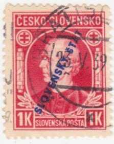 Словаччина Словакия ^/--/^ Словакия 1939 г №  24 гашеная ^_^^^ Словаччина 1939 р. No 24 гашена - фото фото фото