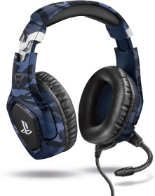 Навушники Наушники ^/--/^ Лот № 15343 Дротова гарнітура Trust Gaming GXT 488 Forze-B для PS /--/ 4 та PS /--/ 5 з гнучким мікрофоном та вбудованим пультом дистанційного керування, накладні навушники - синього кольору - фото фото фото