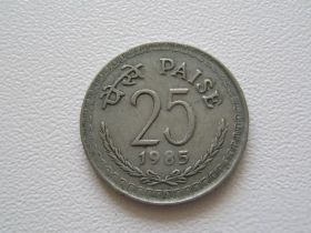 Індія Индия ^/--/^ Индия 25 пайс 1985 года. Калькутта #10127 ^_^^^ Індія 25 пайс 1985 року. Калькутта #10127 - фото фото фото