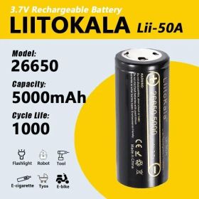 Ліхтарі, ліхтарики Фонари, фонарики ^/--/^ Аккумулятор LiitoKala 50 /--/ a-jt 26650 5000 /--/ mah ^_^^^ Акумулятор LiitoKala 50 /--/ a-jt 26650 5000 /--/ mah - фото фото фото
