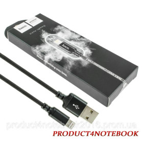 Кабелі Кабели ^/--/^ Кабель HOCO X /--/ 14 Times Speed USB to iP 2 /--/ A, 1 /--/ m, nylon, aluminum connectors, Black - фото фото фото