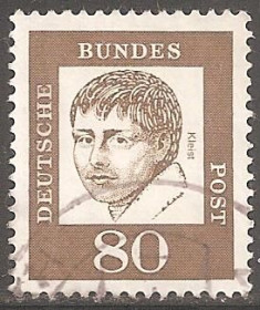 НДР, ФРН ГДР, ФРГ ^/--/^ ФРГ 1961 Mi.359 /--/ y used Генрих фон Клейст ^_^^^ ФРН 1961 Mi.359 /--/ y used Генріх фон Клейст - фото фото фото