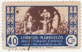 Марокко Марокко ^/--/^ Испанские колонии  ( Марокко) 1946 г. № 239 гашеная ^_^^^ Іспанські колонії ( Марокко) 1946 р. No 239 гашена - фото фото фото