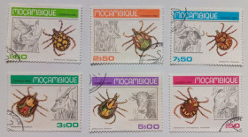 Мозамбік Мозамбик ^/--/^ Мозамбик 1980 Клещи, гашеные ^_^^^ Мозамбік 1980 Кліщі, гашені - фото фото фото