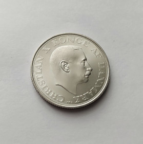 Данія Дания ^/--/^ 2 КРОНЫ ДАНИЯ 1937 состояние UNC серебро ^_^^^ 2 Крони Данія 1937 стан UNC срібло - фото фото фото