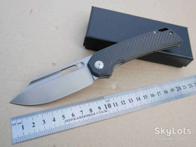 Ножі, мультітули Ножи, мультитулы ^/--/^ Yon Xanadu Overlord, Sandvik 14 /--/ C /--/ 28 /--/ N Stonewashed, Carbon, Tactical, Flipper, Caged Ceramic Ball Bearings, EDC, Outdoor, Liner Lock - фото фото фото