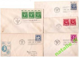Тематичні колекції Тематические коллекции ^/--/^ NM Личности США 1940 г - 5 конвертов ^_^^^ NM Особистості США 1940 р. - 5 конвертів - фото фото фото