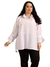 Кофти Кофты ^/--/^ Женская блузка хлопок Big Dart 3976 eur 50 белая ^_^^^ Жіноча блузка бавовна Big Dart 3976 eur 50 біла - фото фото фото