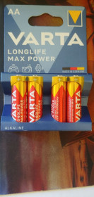 Батарейки, акумулятори Батарейки, аккумуляторы ^/--/^ Батарейка Varta Longlife Max Power AA BLI 4 /--/ шт. Alkaline - фото фото фото
