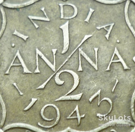 Індія Индия ^/--/^ Индия 1/2 анны 1943  дло/3 /--/ и /--/ 9 ^_^^^ Індія 1/2 анни 1943 дло/3 /--/ и /--/ 9 - фото фото фото