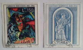 Італія, Ватикан Италия, Ватикан ^/--/^ Италия 1976 Итальянское искусство, гашеные ^_^^^ Італія 1976 Італійське мистецтво, 150 /--/ L, гашена - фото фото фото