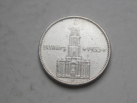 Германія (-) Германия (-) ^/--/^ ГЕРМАНИЯ.2 Марки 1934 г А, Кирха с датой 1933 г. ТРЕТИЙ РЕЙХ. Серебро.Оригинал.    (7) ^_^^^ Германія.2 Марки 1934 р А, Кірха з датою 1933 р. Третій Рейх. Срібло.Оригінал. (7) - фото фото фото