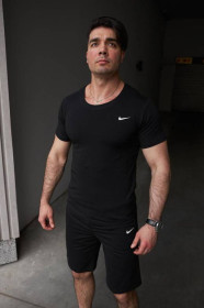 Шорти Шорты ^/--/^ Комплект мужской Nike: футболка черная + шорты черные ^_^^^ Футболка чорна + шорти чорні - фото фото фото