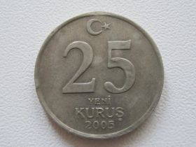 Туреччина Турция ^/--/^ Турция 25 новых куруш 2005 года #14951 ^_^^^ Туреччина 25 нових куруш 2005 року #14951 - фото фото фото