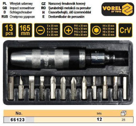 Викрутки Отвертки ^/--/^ Набор отвертка ударная насадки 13 штук VOREL-65123 ^_^^^ Польща ударна насадки 13 штук VOREL-65123 - фото фото фото