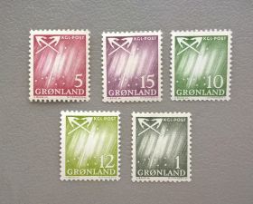 Скандинавія Скандинавия ^/--/^ Гренландия Северное сияние 1963 ^_^^^ Гренландія Північне сяйво 1963 - фото фото фото