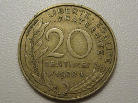 Франція Франция ^/--/^ Франция 20 сантимов 1970 года 38117 ^_^^^ Франція 20 сантимів 1970 38117 - фото фото фото