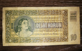 Словаччина Словакия ^/--/^ SLOVAKIA Словаччина 10 крон 1939. Русинська мова. ^_^^^ Словаччина 10 крон 1939. Русинська мова. - фото фото фото