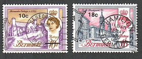 Острівні держави Островные государства ^/--/^ Бермудские острова  (1970) Архитектура. Введение десятичной валюты. Надпечатки ^_^^^ Бермудські острови (1970) Архітектура. Введення десяткової валюти. Надпечатки - фото фото фото